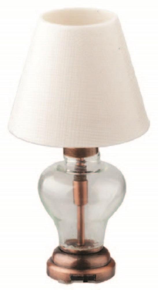 Dolls House Modern Copper Dewitt Table Lamp Led Battery Lighting