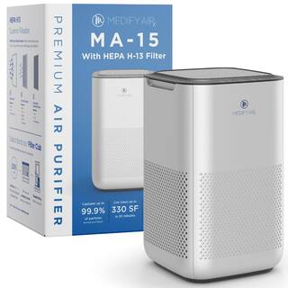 MEDIFY AIR Air Purifier with H13 True HEPA Filter 330 sq. ft. Coverage 99.9% Removal to 0.1 Microns Silver (1-Pack) MA-15-S1