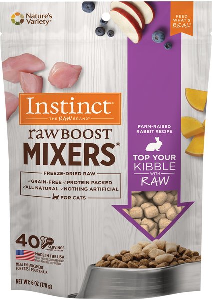 Instinct Raw Boost Mixers Rabbit Recipe Grain-Free Freeze-Dried Cat Food Topper