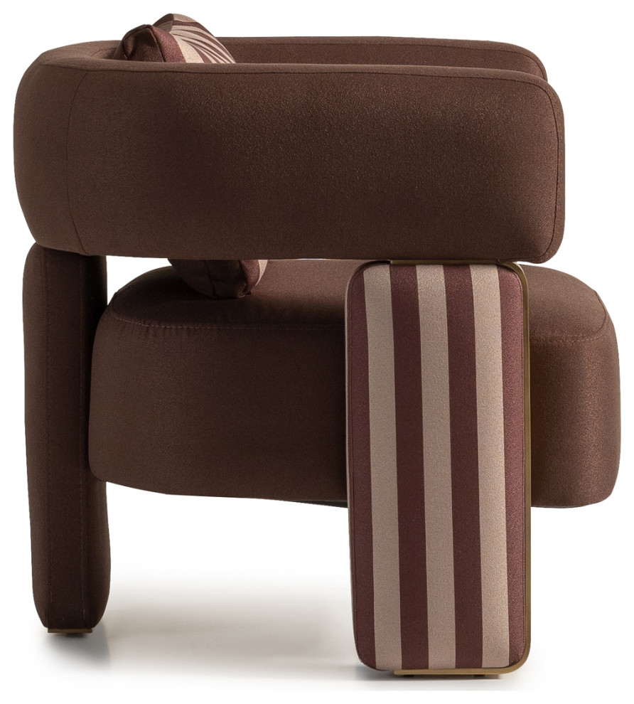 Amora Accent Chair Brown/Eggshell Walnut   Contemporary   Armchairs And Accent Chairs   by Michael Amini  Houzz