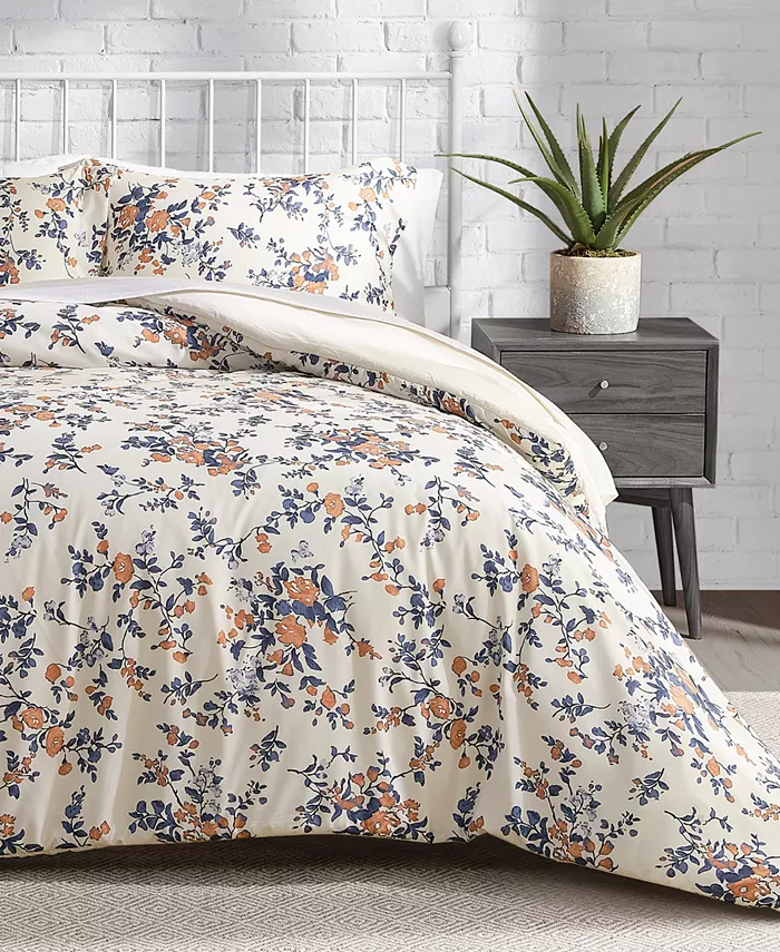 Lucky Brand Garden Bouquet Reversible Microfiber 3-Pc. Comforter Set， Full Queen