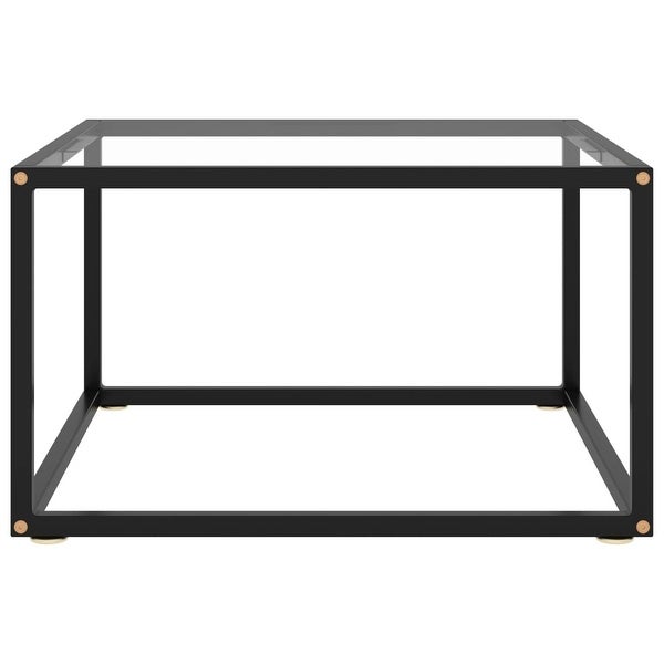 vidaXL Coffee Table Black with Tempered Glass 23.6