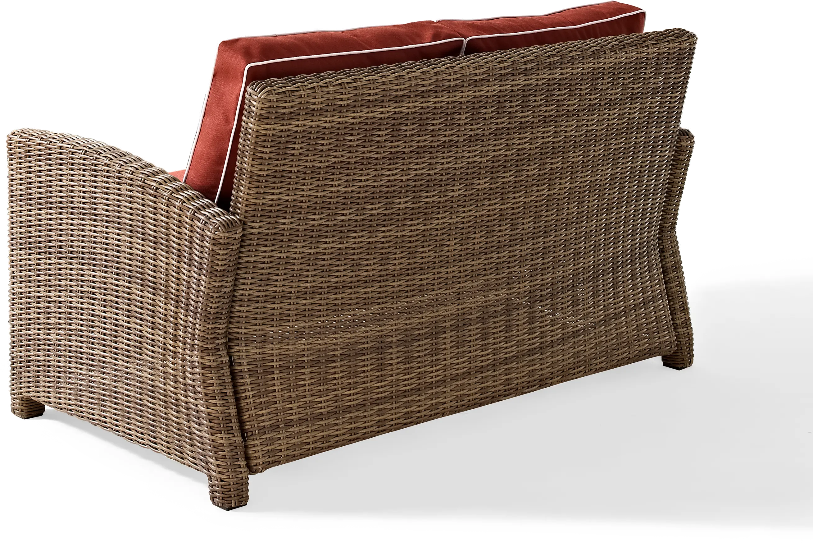 Bradenton Sangria and Wicker Patio Loveseat