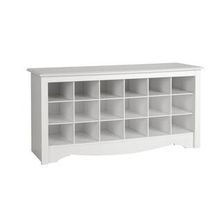 Prepac 22 in. H x 48 in. W x 16 in. D White Wood 18-Cube Organizer WSS-4824