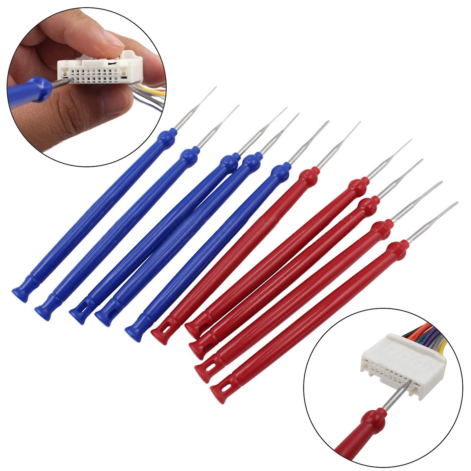 Blue 5pcs/set Automotive Wiring Harness Terminal Socket Plug Pin Removal Dismount Tool Kit