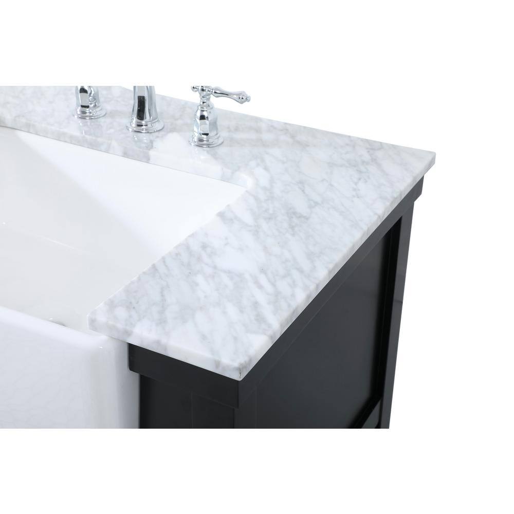 Timeless Home 22 in. W x 72 in. D x 34.125 in. H Bath Vanity in Black with Carrara White Marble Top TH120344DBK