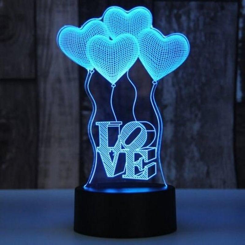 Led Colorful Usb Power Supply Small Table Lamp Creative 3D Gift Love Balloon Night Light Multi A