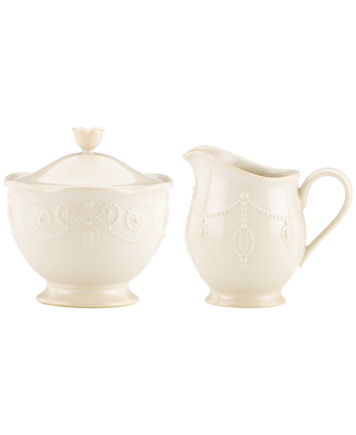 Lenox Dinnerware French Perle Sugar and Creamer Set