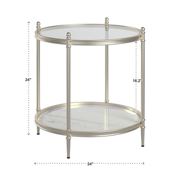 Ximena Champagne Silver Metal and Glass End Table by iNSPIRE Q Bold