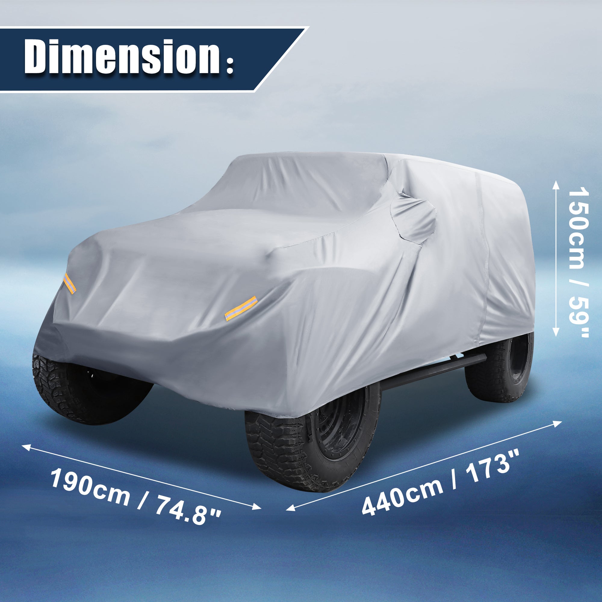 Unique Bargains SUV Car Cover for Jeep Wrangler JK JL 2 door 07-21 Waterproof Sun Protect