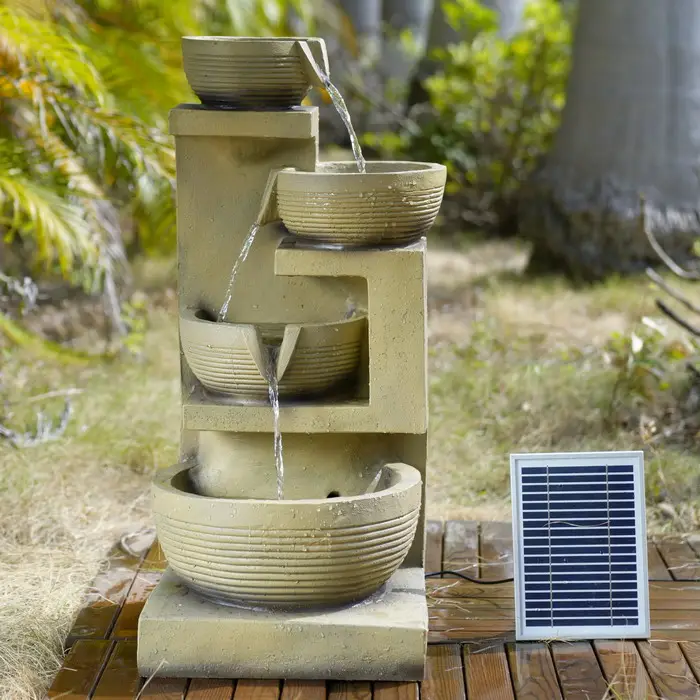 Garden supplies solar fountain 24Inches High Modern Design Outdoor Waterfall Fountains fountain of solar arts and crafts