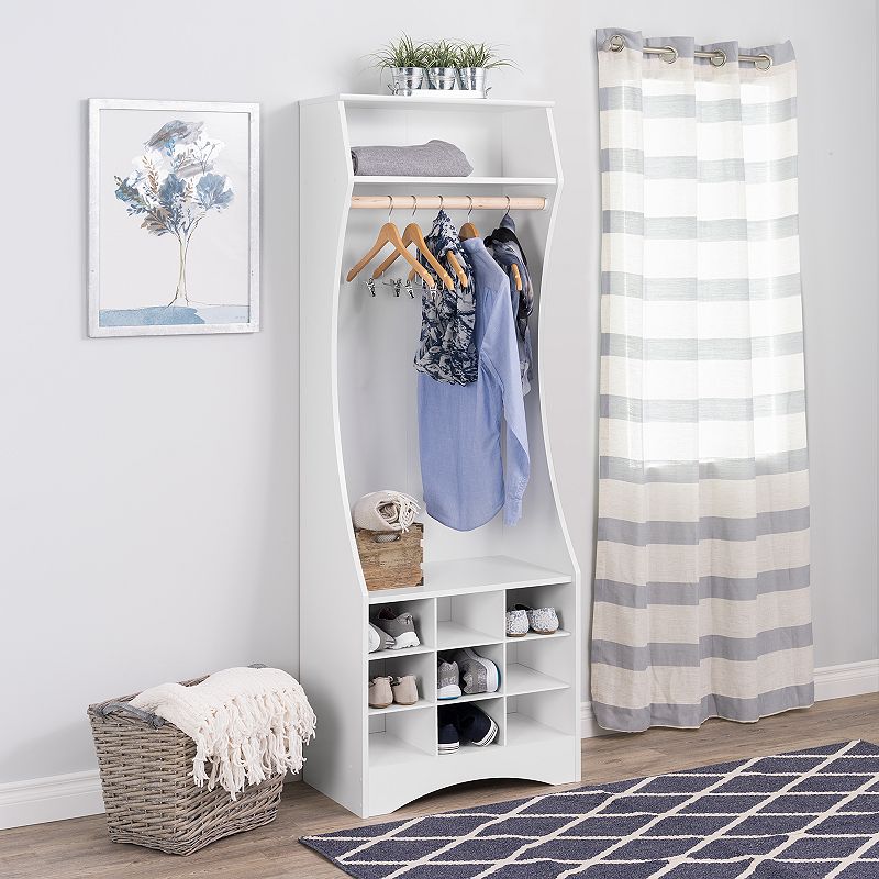 Prepac White Compact Wardrobe with Shoe Storage