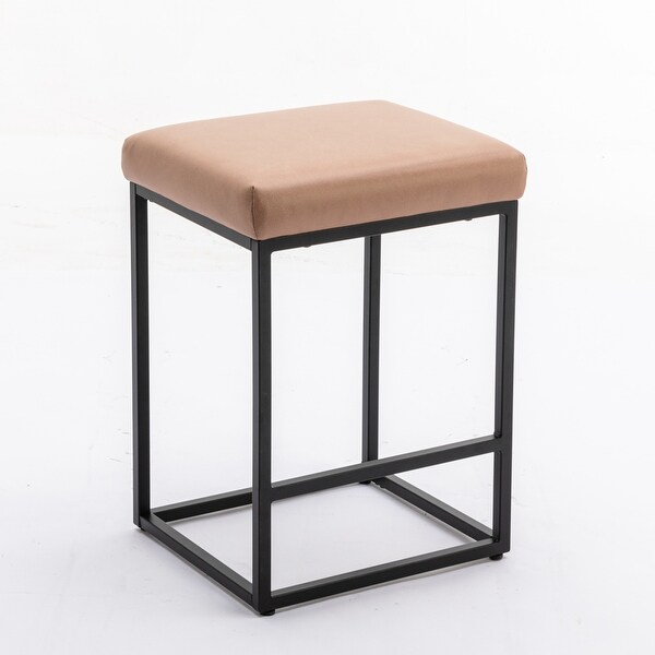 Backless Modern Barstools with Faux Leather