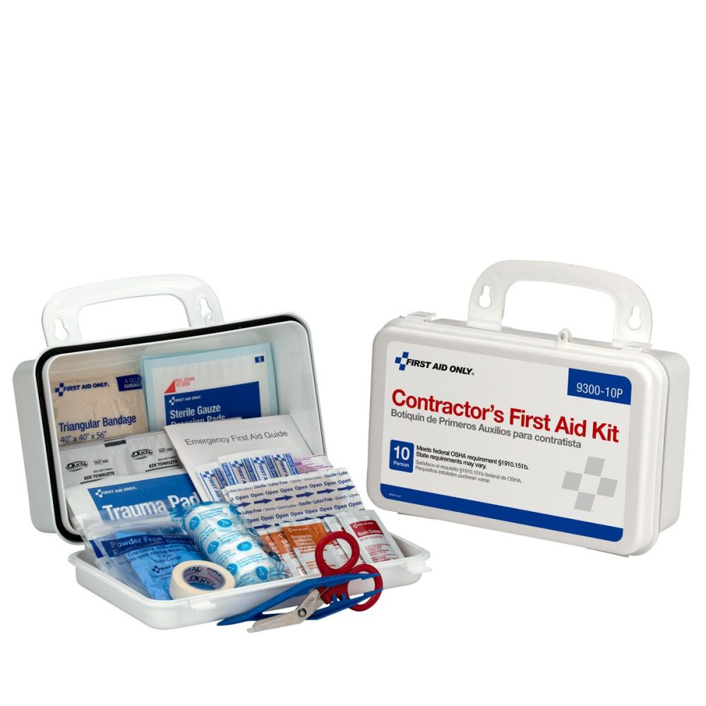 First Aid Only Contractor First Aid Kit 10 Person Plastic Case