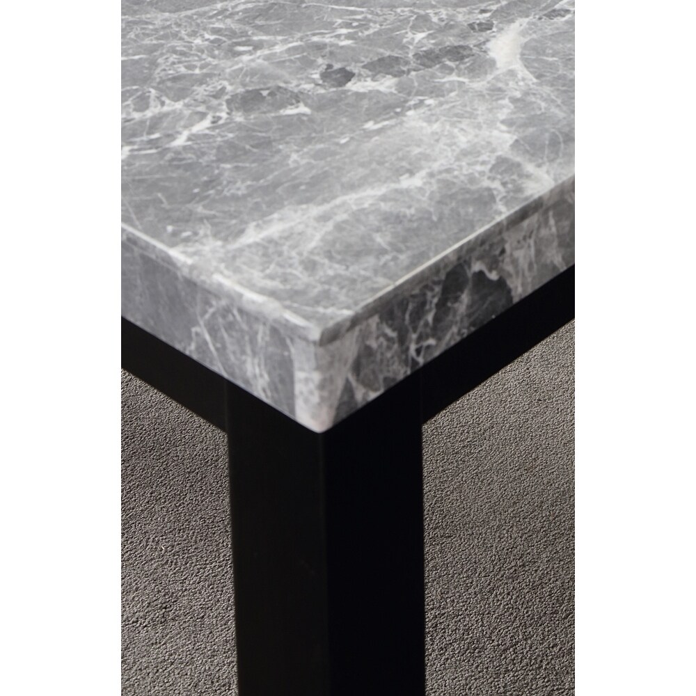 Strick and Bolton Norwich Gray Marble Top Dining Table
