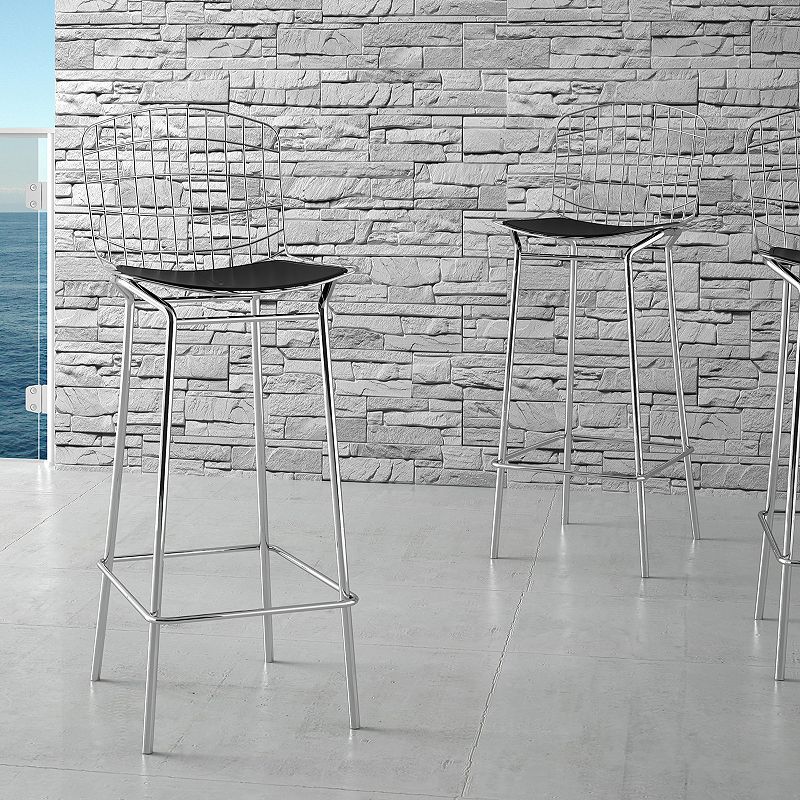 Manhattan Comfort Madeline 3-Piece Bar Stool Set