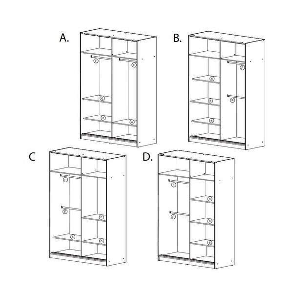 Coronado Modern Wooden Wardrobe - Armoire with Mirror - 59 Inch Wide - - 36329570