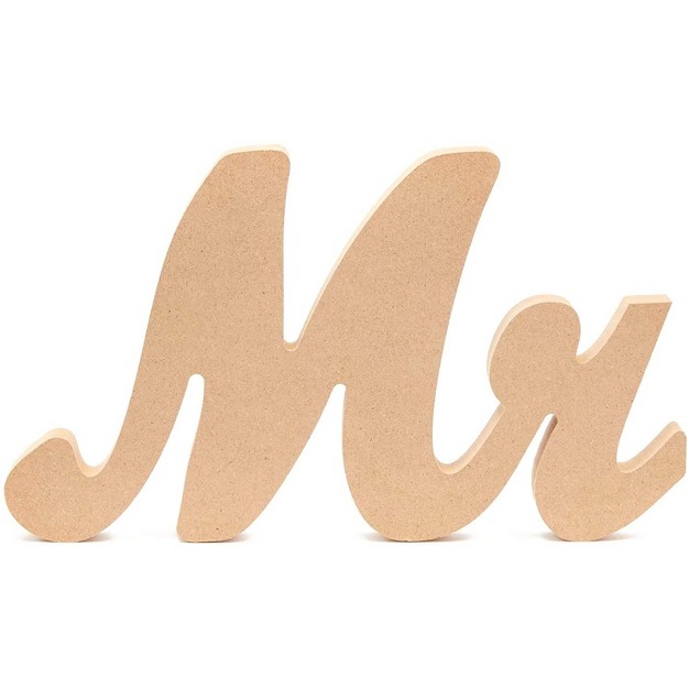 Bright Creations Unfinished Wood 5 9 inch Mr amp Mrs Sign Freestanding Letters For Wedding Table Decor