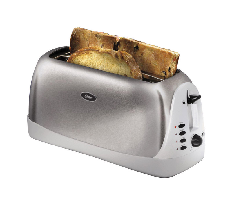 Oster Stainless Steel Silver 4 slot Toaster 7.3 in. H X 6.9 in. W X 16 in. D