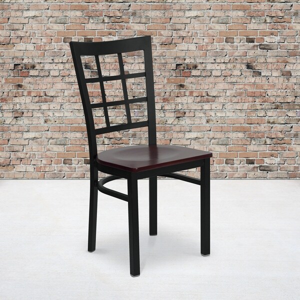 Steel Window Back Restaurant Chair - 16.5