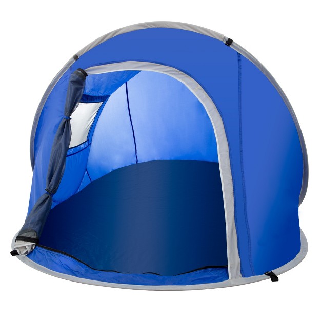 Leisure Sports 2 person Water resistant Barrel Style Pop up Tent For Camping With Rain Fly Carry Bag And Sunchaser Blue