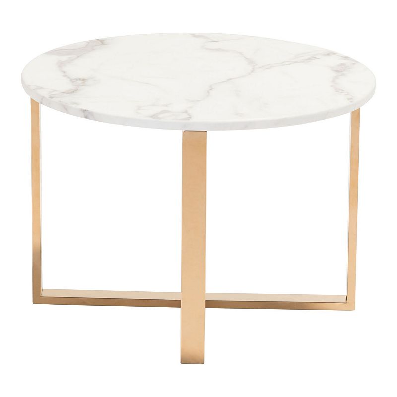 Zuo Modern Round Faux Marble End Table