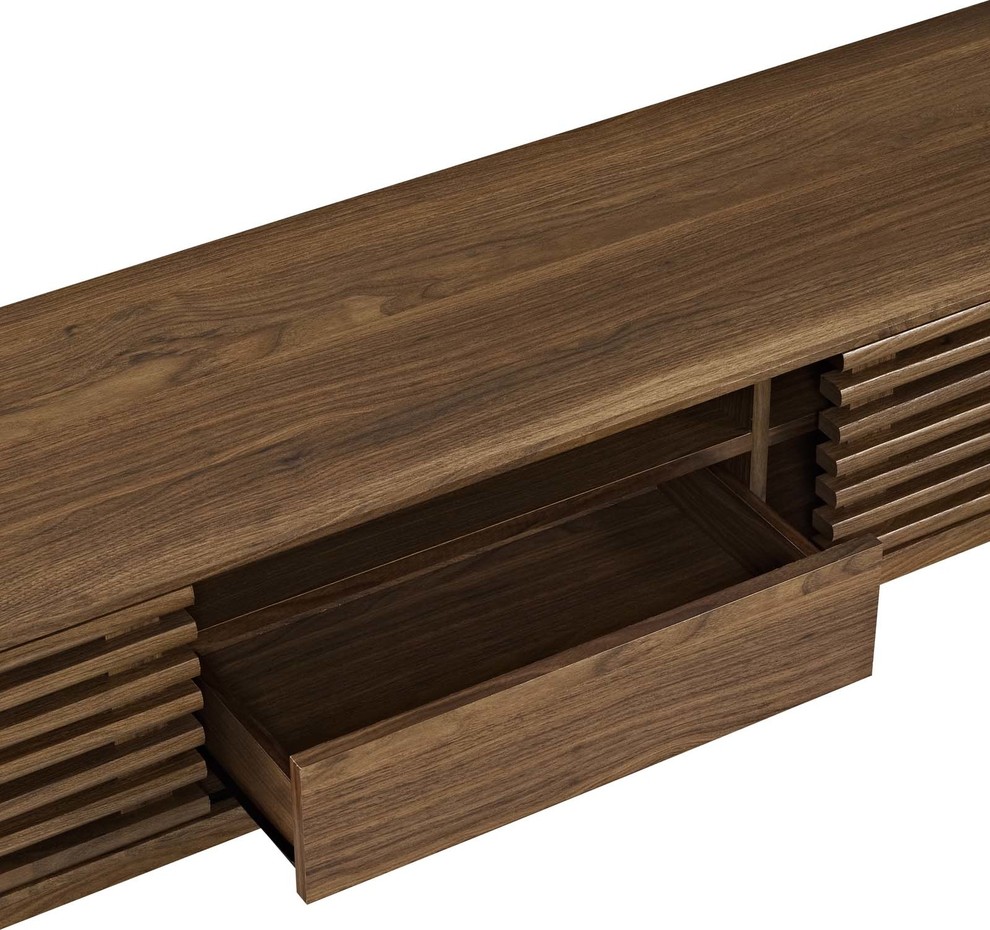 Render TV Stand  Walnut   Midcentury   Entertainment Centers And Tv Stands   by First of a Kind USA Inc  Houzz