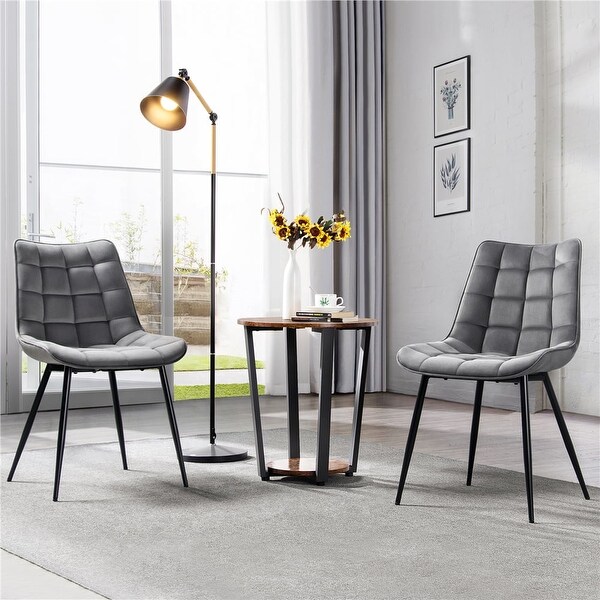 Modern Upholstered Dining Chairs for Living Room， Set of 2， Gray