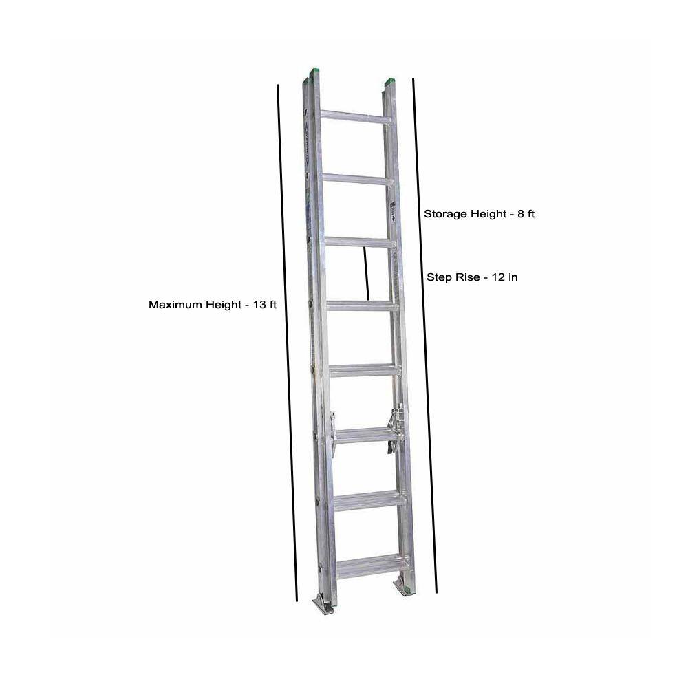 Werner 16 ft. Aluminum Extension Ladder with 225 lbs. Load Capacity Type II Duty Rating D1216-2