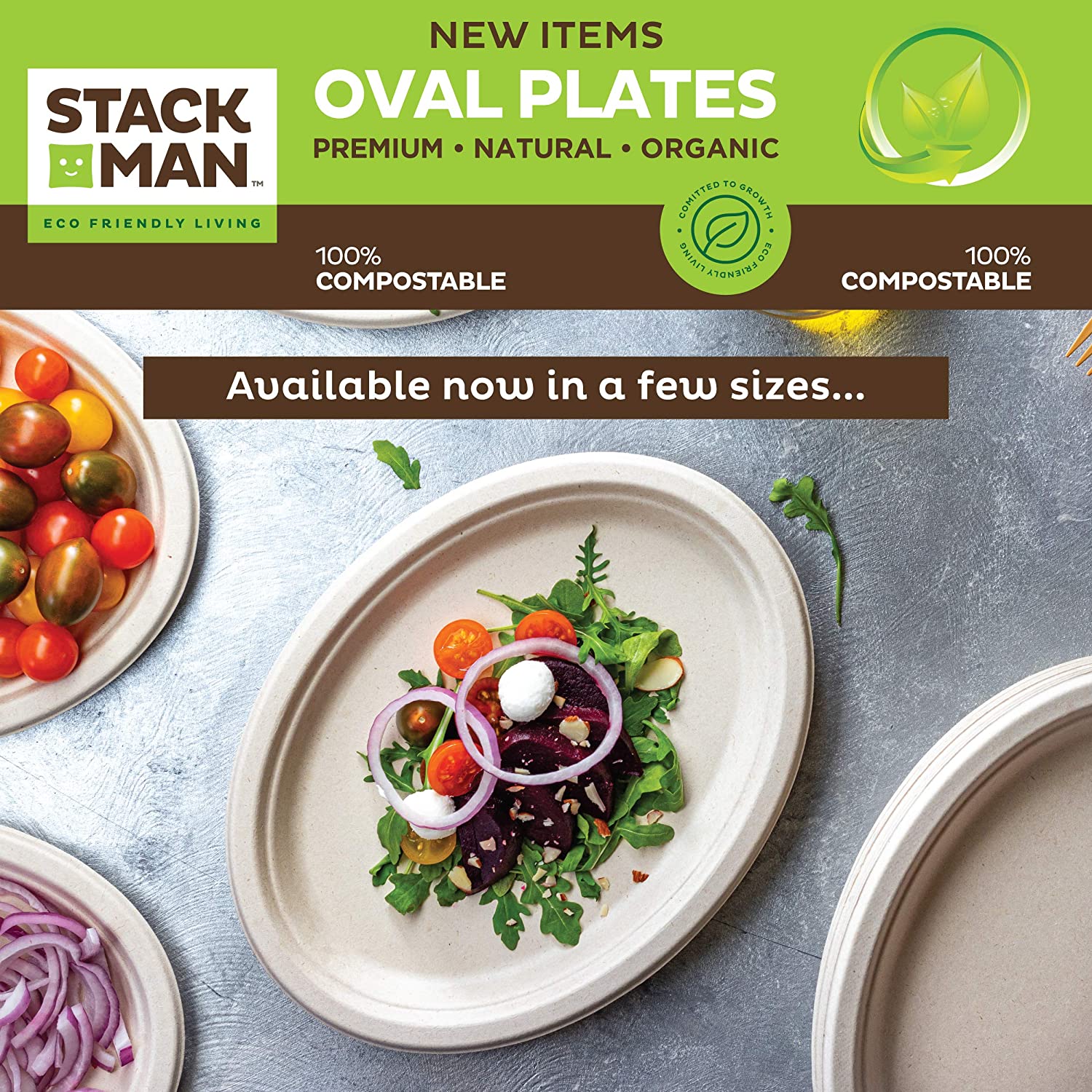 Stack Man 100% Compostable 12 oz. Paper Bowls [125-Pack] Heavy-Duty Quality Natural Disposable Bagasse