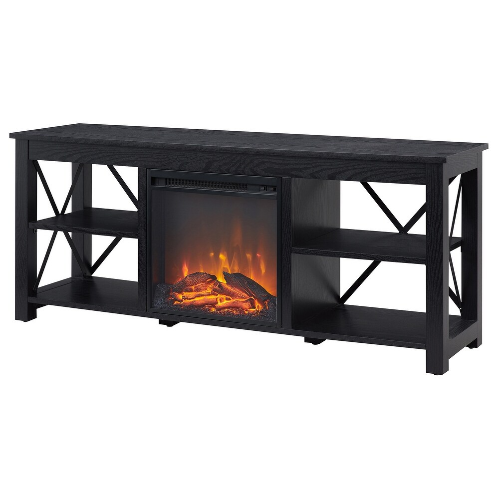 Sawyer TV Stand with Log Fireplace Insert