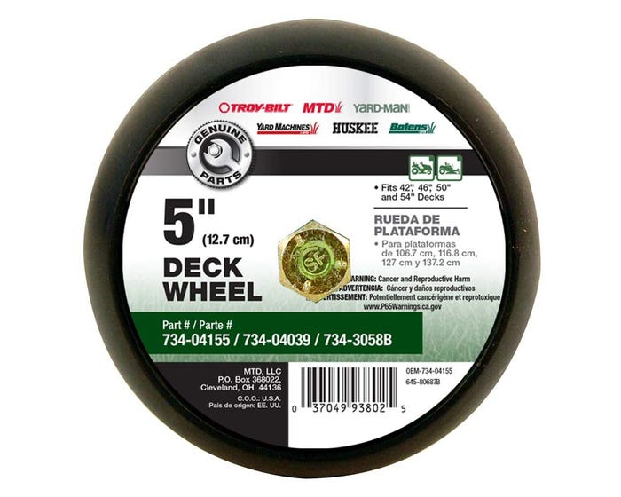 MTD Genuine Parts Riding Tractor Deck Wheel， 5