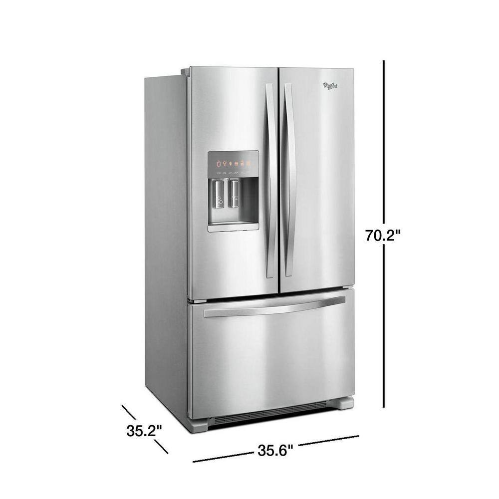 Whirlpool 25 cu. ft. French Door Refrigerator in Fingerprint-Resistant Stainless Steel WRF555SDFZ