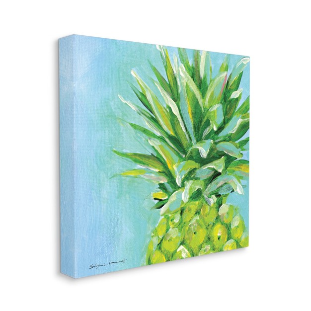 Stupell Industries Tropical Blue Pineapple Fruit Gallery Wrapped Canvas Wall Art