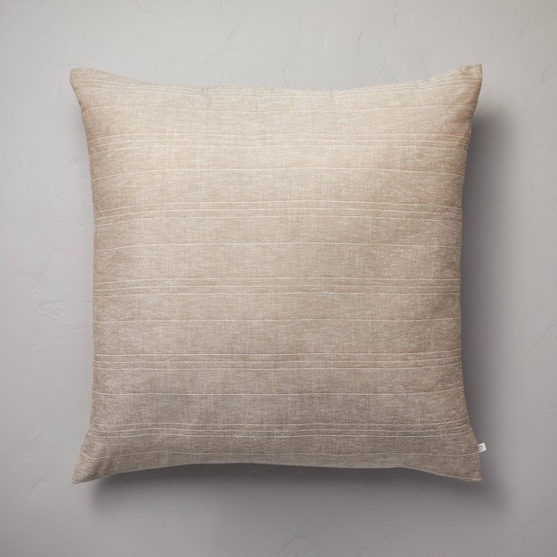 Heathered Stripe Euro Bed Pillow Brown With Magnolia