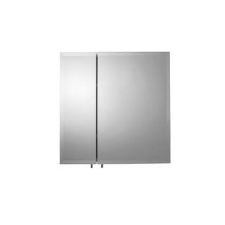 Croydex 24 in. W x 24 in. H x 5 in. D Frameless Bi-View Surface-Mount Medicine Cabinet with Easy Hang System in White WC102122YW