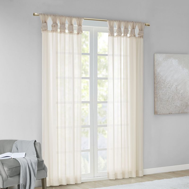 Madison Park 2-pack Elowen Twisted Tab Voile Sheer Window Curtains