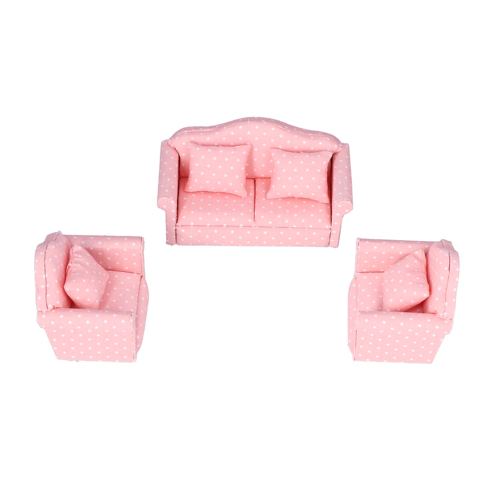 1:12 Miniature Dollhouse Sofa Diy Mini Dollhouse Couch Furnishings Toys Accessories