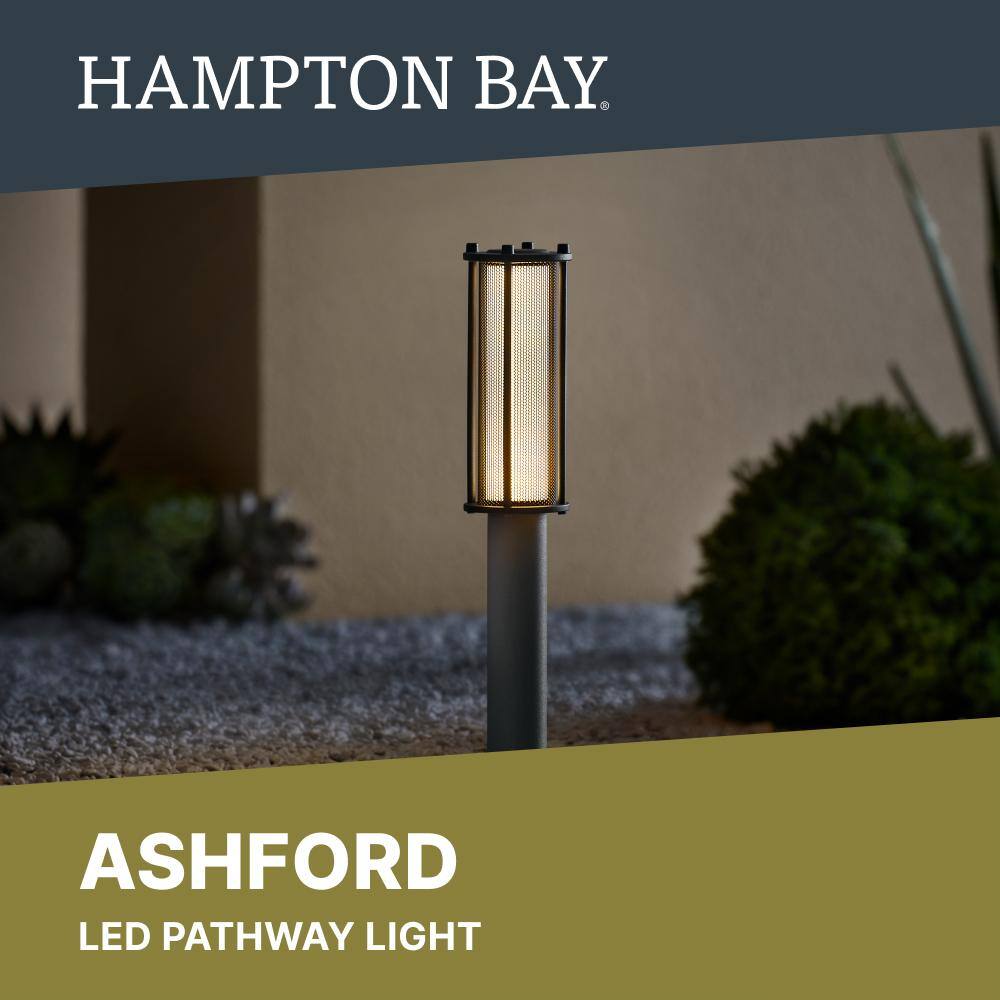 Hampton Bay Low Voltage Landscape Black Landscape Caged Lens Path Light with 4.4-Watt 100 lumen Integrated LED LBO-N1BLCL3000K