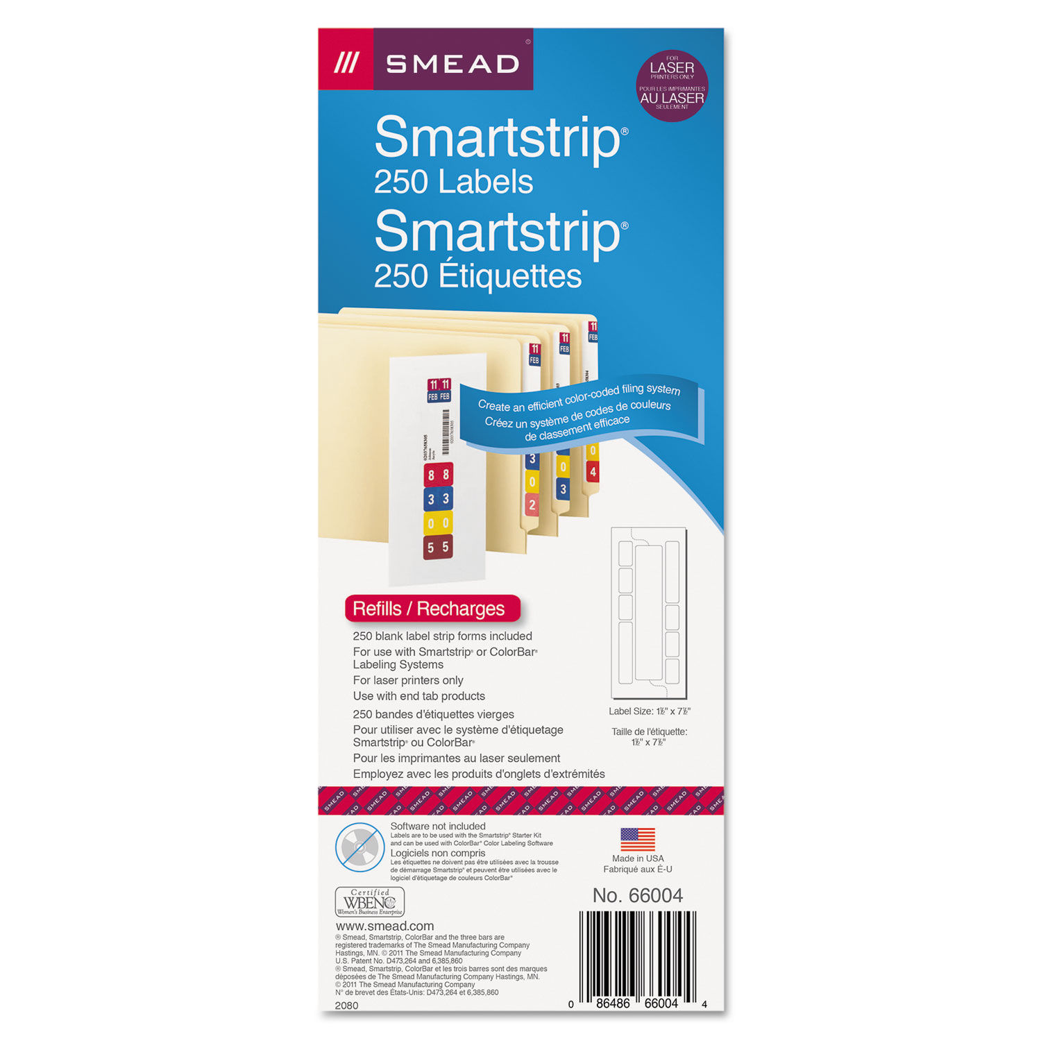 Color-Coded Smartstrip Refill Label Forms by Smeadandreg; SMD66004