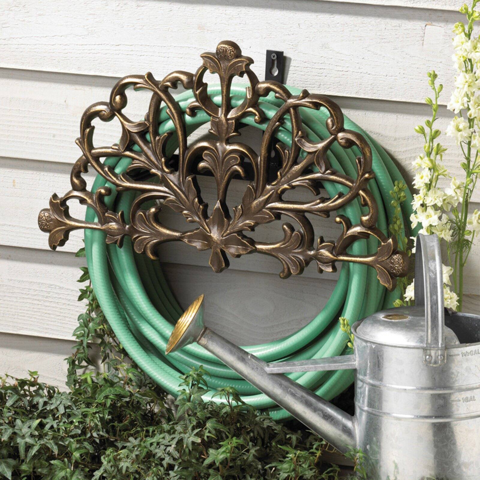 Whitehall Aluminum Filigree Garden Hose Holder