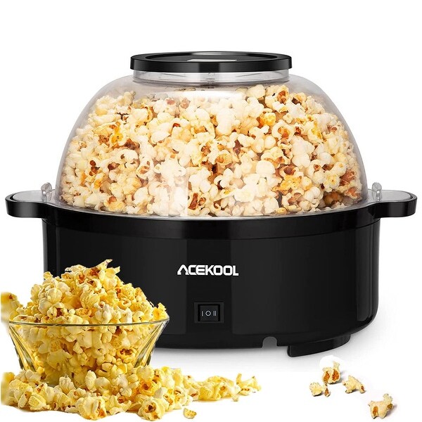 4-Quart Automatic Stirring Popcorn Maker Popper with Nonstick Plate