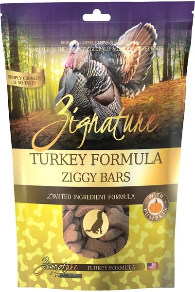 Zignature Turkey Formula Ziggy Bars Biscuit Dog Treats