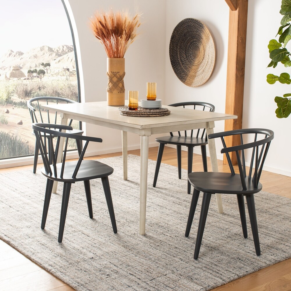 SAFAVIEH Dining Country Blanchard Grey Wood Dining Chairs (Set of 2)   21.3\