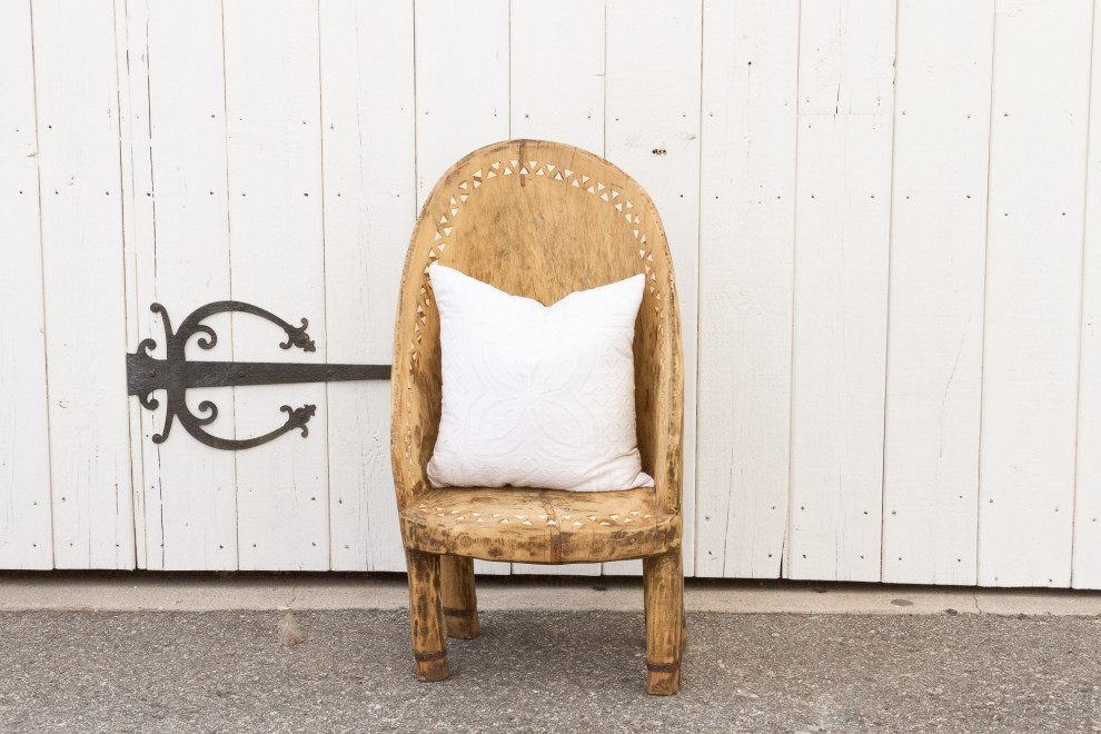 Farmhouse Bleached and Inlaid Naga Chair   Rustic   Armchairs And Accent Chairs   by De cor  Houzz