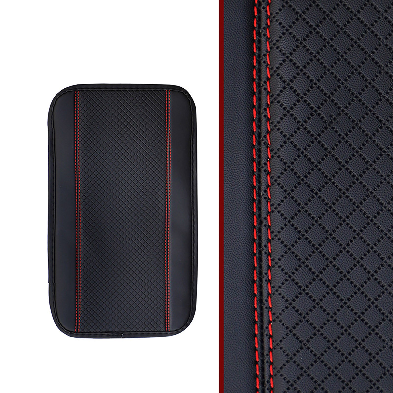 WANYNG Four Seasons Universal Armrest Box Mat Fiber Leather Embossing Waterproof Armrest Cover Center Console Mat Car Armrest Seat Cover Led Lights for Cars