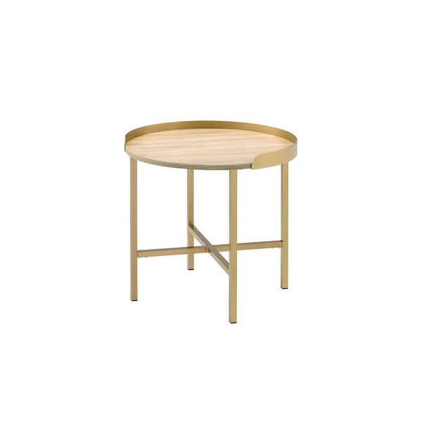 Contemporary End Table with Tray Style Table Top， 22