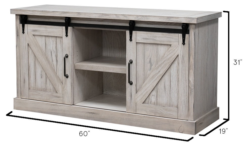 Avondale 60 quotTV Console Barn Door   Farmhouse   Entertainment Centers And Tv Stands   by Martin Furniture  Houzz