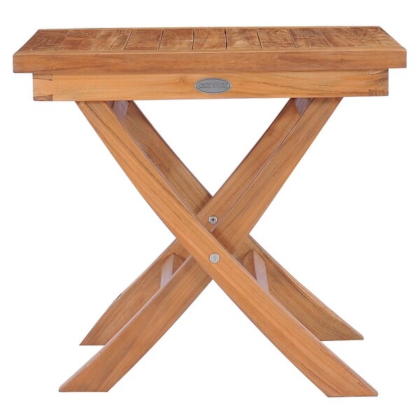 Chic Teak Titanic Outdoor Teak Wood Folding Side Table，20 inches square