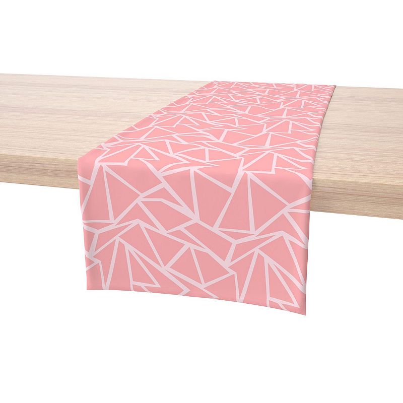 Table Runner， 100% Polyester， 12x72， Geometric Shapes Pink